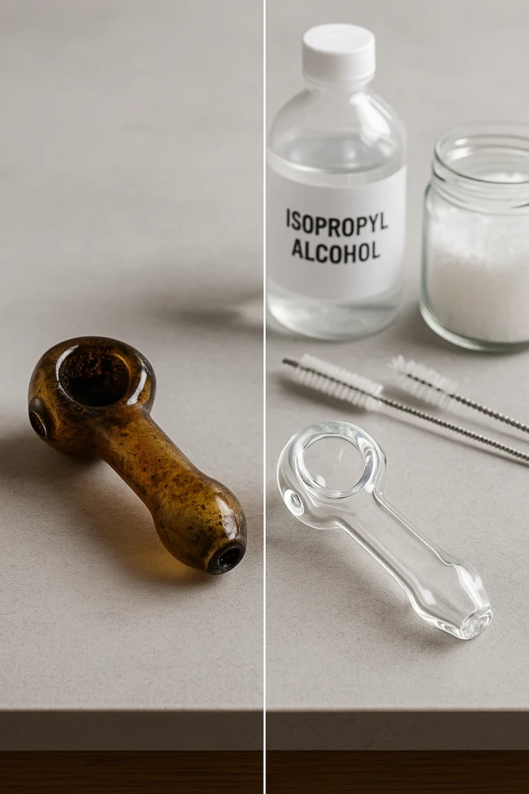 how to clean a glass pipe